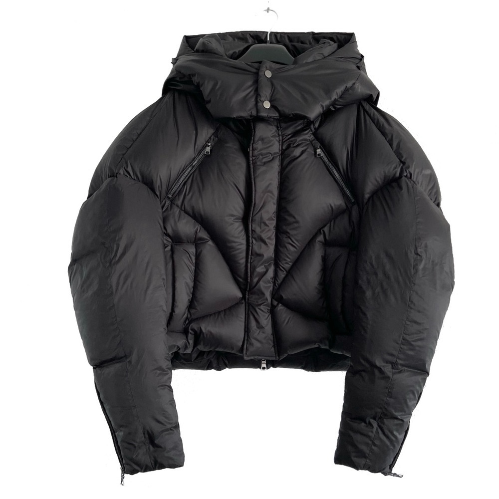 CHEN PENG Black Short Oversized Quilted Puffer Jacket - Picture 9 of 14